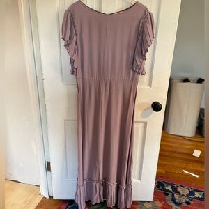 Kate Spade Purple Pleated Crepe Midi Dress